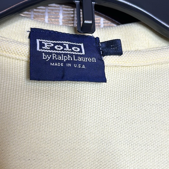 Ralph Lauren men’s light Yellow Polo shirt w/small green pony logo size Large - Picture 3 of 4